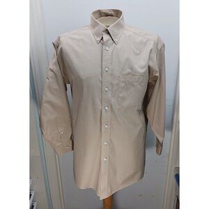 Roundtree & Yorke Gold Label Men's Dress Shirt 16/33 Non-Iron EZ Wash Cotton EUC